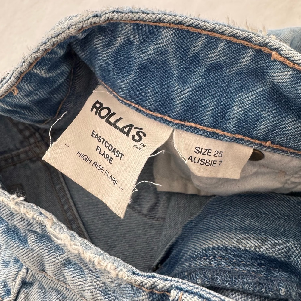 Rolla’s Eastcoast Flare Jeans Size 25 in Sofia Worn Celebrity Fav Vintage Fade - Picture 9 of 14